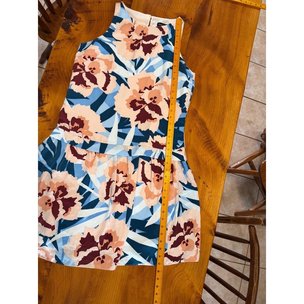 Paris Sunday Floral Drop Waist Midi Dress Medium Sleeveless Tropical Resort - Picture 5 of 5
